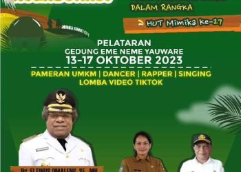 Dinas Koperasi dan Usaha Kecil Menengah Kabupaten Mimika akan menggelar festival produk UMKM dan pameran budaya hasil kerajinan lokal dalam rangka HUT Mimika ke-27